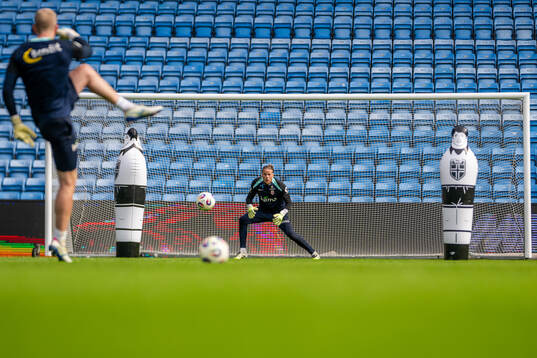 Goalkeeper Ørjan Håskjold Nyland of the Norwegian
