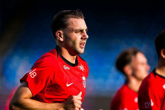 Niklas Ødegård of Norway warms up