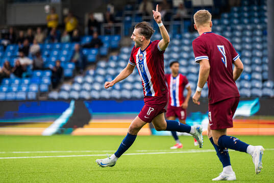 Niklas Ødegård of Norway celebrates