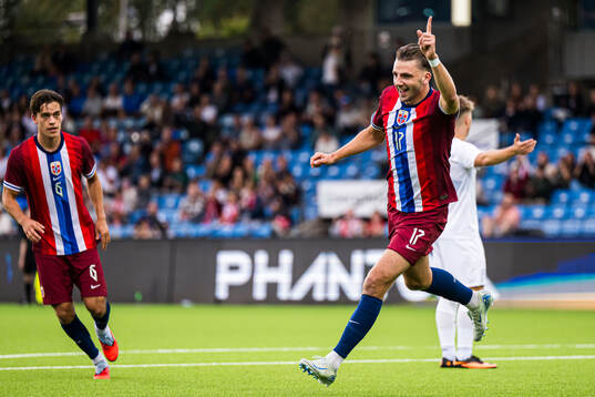 Niklas Ødegård of Norway celebrates
