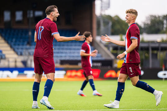 Niklas Ødegård of Norway celebrates