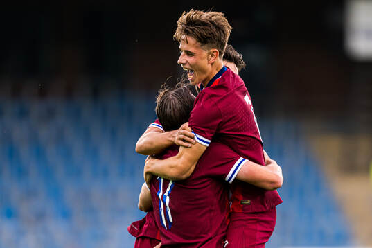 Niklas Ødegård of Norway celebrates