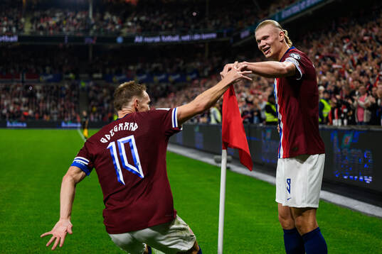 Erling Braut Haaland of Norway celebrates