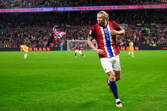 Erling Braut Haaland of Norway celebrates