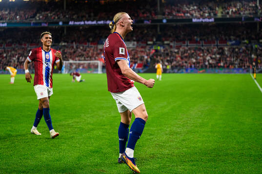 Erling Braut Haaland of Norway celebrates