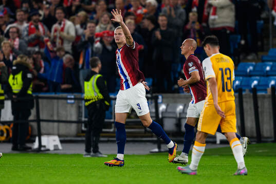 Erling Braut Haaland of Norway celebrates