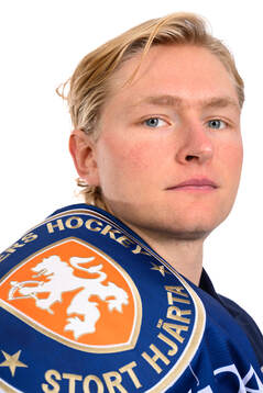 Växjö Lakers målvakt Ludvig Persson posersr för ett