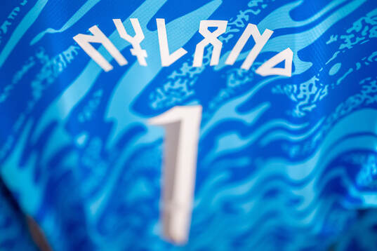 The kit of goalkeeper Ørjan Nyland of Norway in the