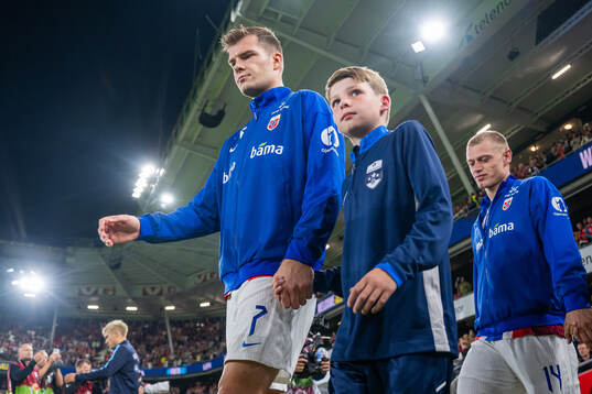 Alexander Sørloth of Norway enters the pitch