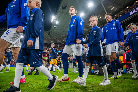 Felix Horn Myhre of Norway enters the pitch