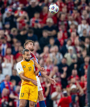 Virgiliu Postolachi of Moldova and Kristoffer Ajer of Norway