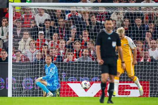 Goalkeeper Ørjan Nyland of Norway looks dejected