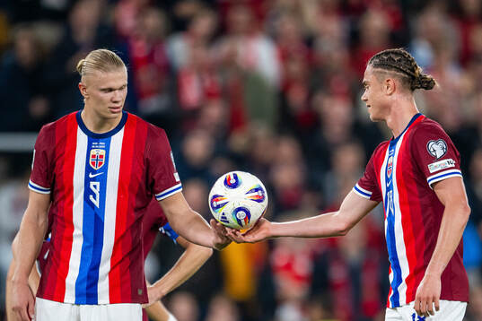 Erling Braut Haaland and Thelo Aasgaard of Norway