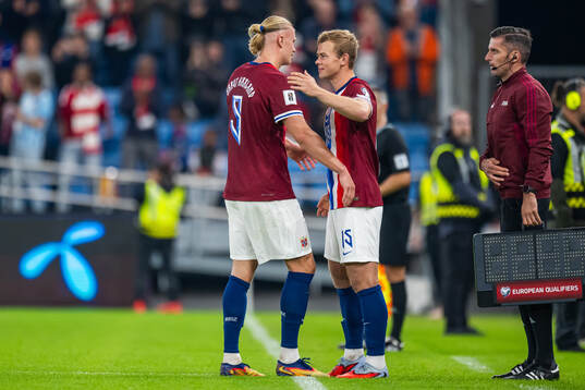 Erling Braut Haaland of Norway is substituted with Aune
