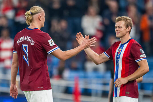 Erling Braut Haaland of Norway is substituted with Aune