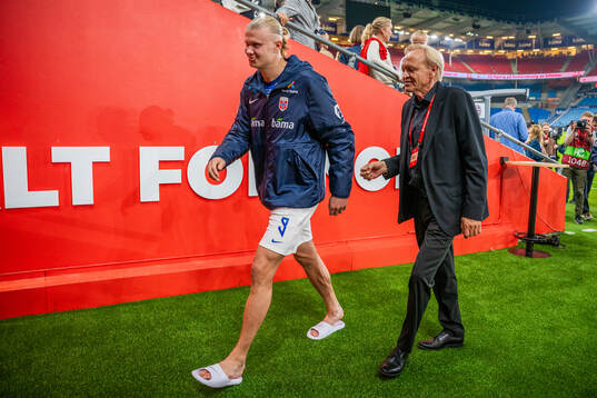 Erling Braut Haaland and Geir Ellefsen, head of security of