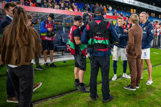 Martin Ødegaard and Erling Braut Haaland of Norway speaks