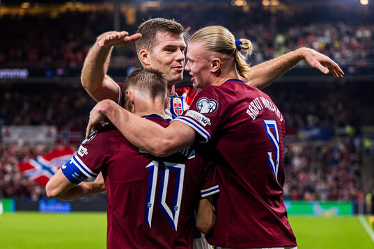 Erling Braut Haaland of Norway celebrates with Alexander