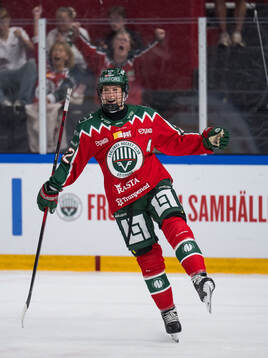 Frölundas Andrea Dalen jublar