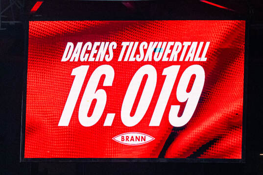 Spectators in the stands at Brann Stadion