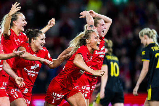 Ingrid Stenevik of Brann celebrates
