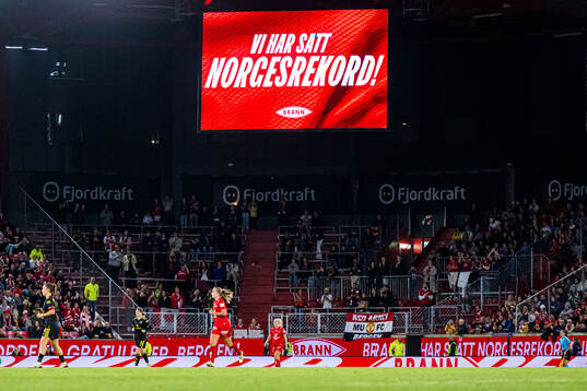 Spectators in the stands at Brann Stadion