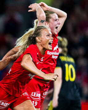 Ingrid Stenevik of Brann celebrates