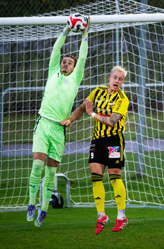 Sölvesborgs målvakt i matchen i div. 2 mellan IFK