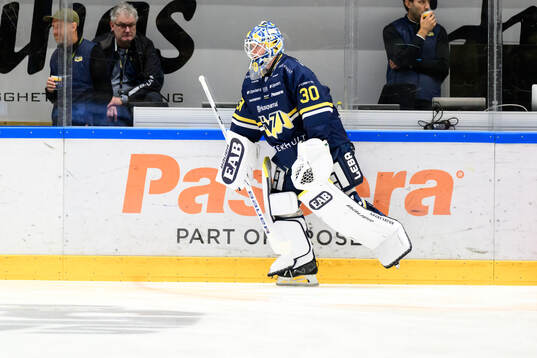 HV71s målvakt Lassi Lehtinen  ishockeymatchen i SHL mellan