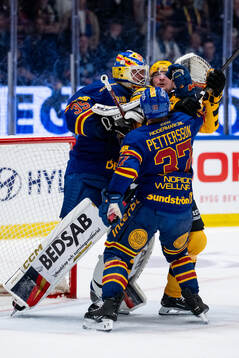 Djurgårdens målvakt Magnus Hellberg och Jesper Pettersson