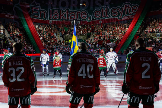 Frölundas Noah Hasa, Jacob Peterson och Christian Folin