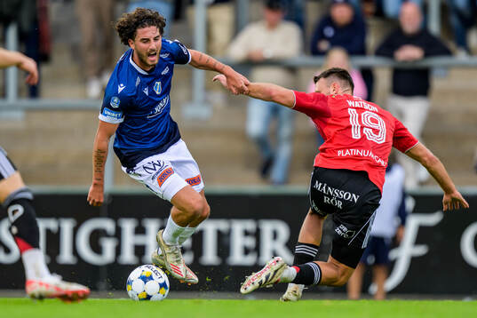 Halmstads Rocco Ascone och IFK Norrköpings Max Watson