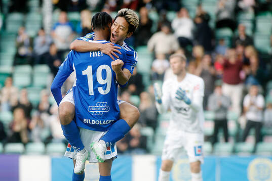 GIF Sundsvalls Taiki Kagayama jublar