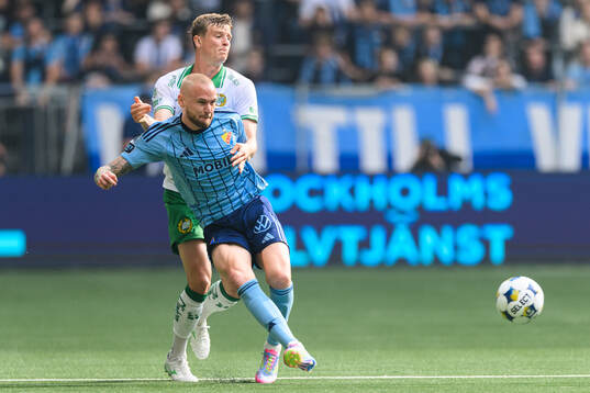 Djurgårdens Adam Ståhl och Hammarbys Frederik Winther