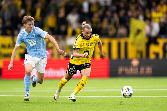 Malmö FFs Hugo Bolin och Elfsborgs Niklas Hult