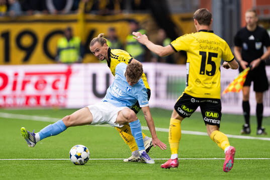 Elfsborgs Niklas Hult och Malmö FFs Hugo Bolin