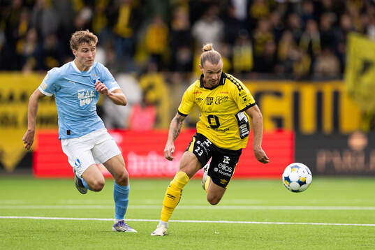 Malmö FFs Hugo Bolin och Elfsborgs Niklas Hult