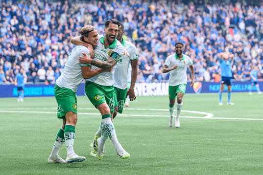 Hammarbys Markus Karlsson, Nahir Besara och Paulos Abraham
