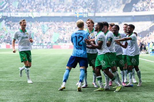 Djurgårdens Theo Bergvall reagerar när Hammarbys Nahir