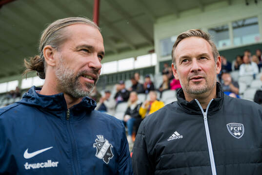AIKs tränare Lukas Syberyjski och Rosengårds tränare