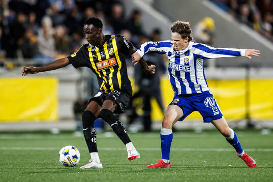 Häckens John Paul Dembe och IFK Göteborgs Kolbeinn