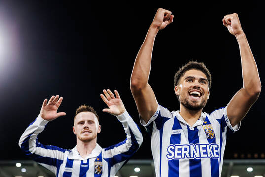 IFK Göteborgs Tobias Heintz och Thomas Santos jublar