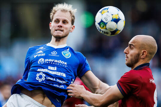 Umeå FCs Eythor Martin Björgolfsson och Örgrytes Amel