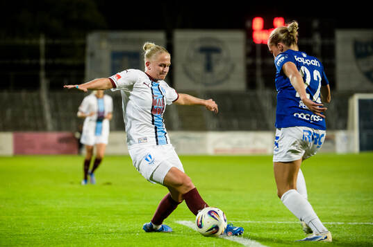 Malmö FFs Tuva Skoog och Trelleborgs Hanna Persson