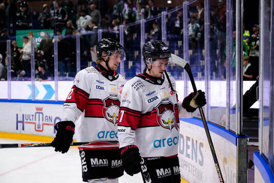 Malmö Redhawks Robin Salo och Topi Niemelä deppar