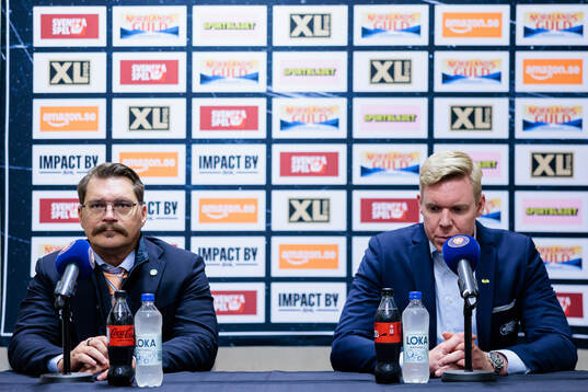 Växjös tränare Björn Hellkvist och HV71s tränare Anton