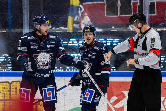 Linköpings Jonathan Myrenberg reagerar