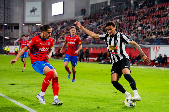 Helsingborgs Ervin Gigovic och Landskronas Cameron Streete