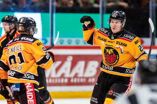 Luleås Erik Gustafsson jublar