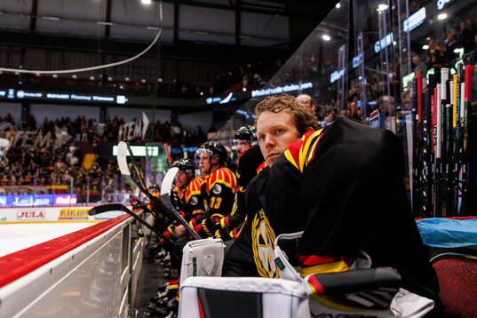 Brynäs målvakt Collin Delia deppar